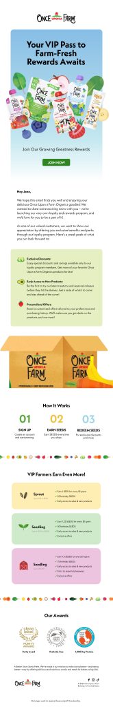 Once Upon a Farm - Loyalty & Rewards Program