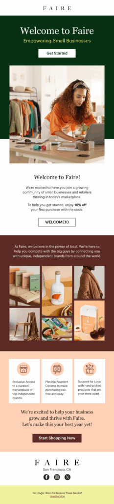 Faire - Welcome Email